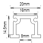 先付・埋込み用のレール　図面